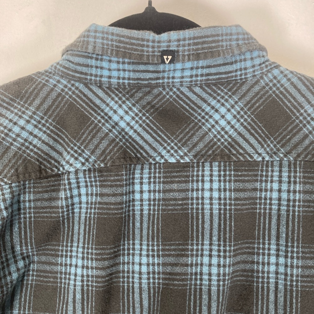 Vissla Button Up shirt  Men’s XL Blue Green Very Nice  Organic Cotton Plaid - Picture 13 of 16